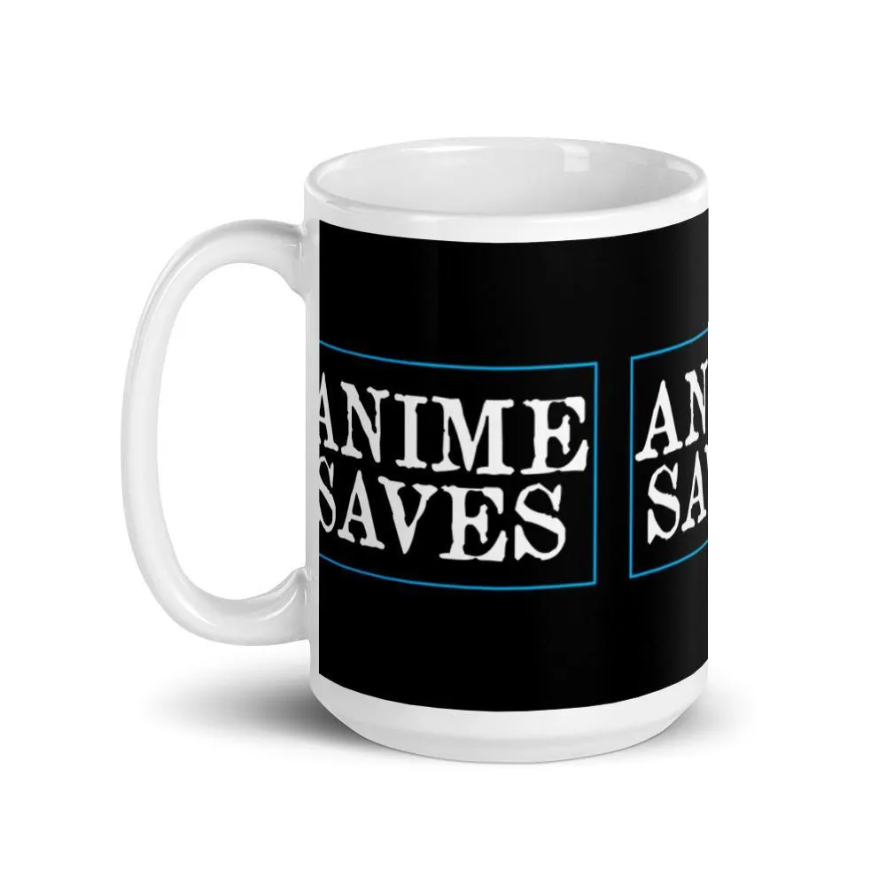 "Anime Saves" Wrap Around Mug (Black)