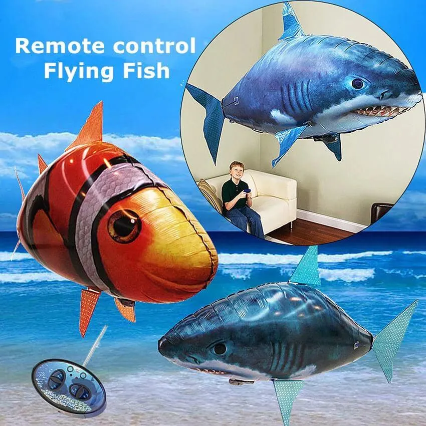 Remote Control Shark & Clownfish Toy - Air Swimming Fish