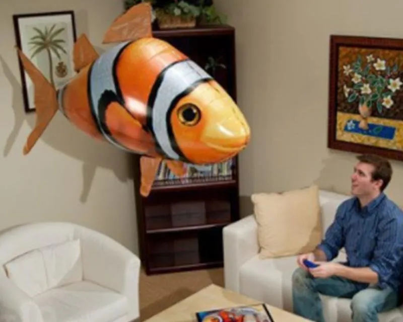 Remote Control Shark & Clownfish Toy - Air Swimming Fish