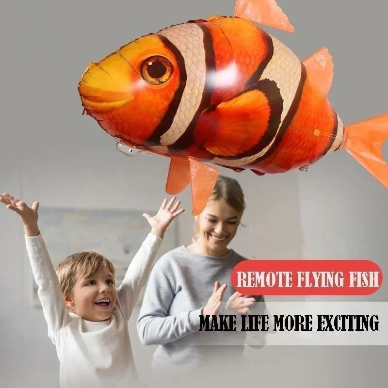 Remote Control Shark & Clownfish Toy - Air Swimming Fish