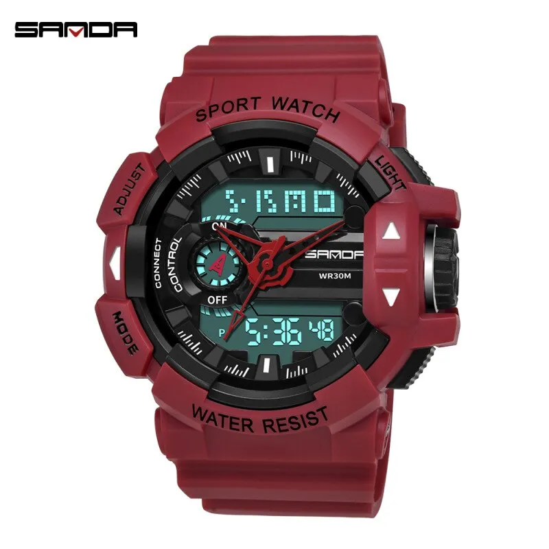 SANDA Men's Sports Digital Watches Male Military Quartz Wrist Watches Top Brand Digital-Watch waterproof Relogio Masculino