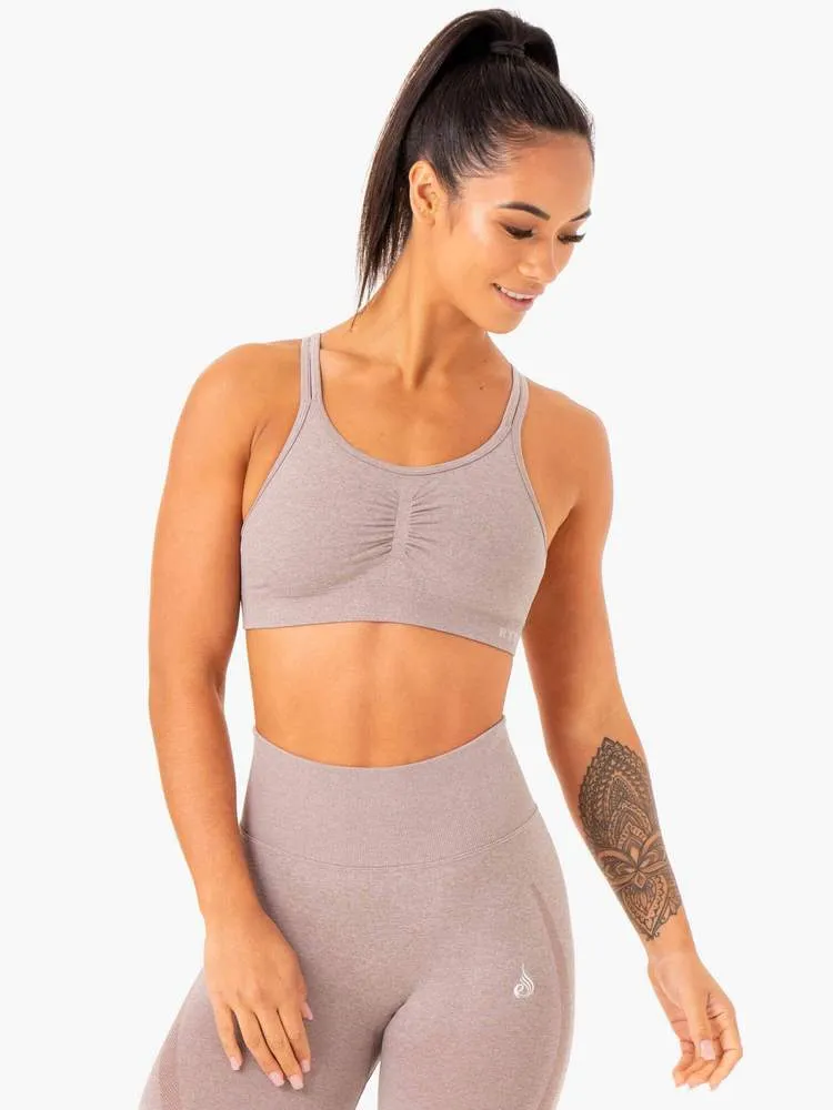 SCULPT SEAMLESS SPORTS BRA MUSHROOM MARL