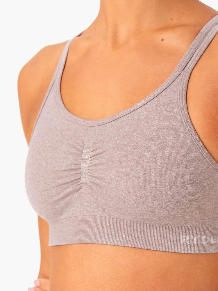 SCULPT SEAMLESS SPORTS BRA MUSHROOM MARL