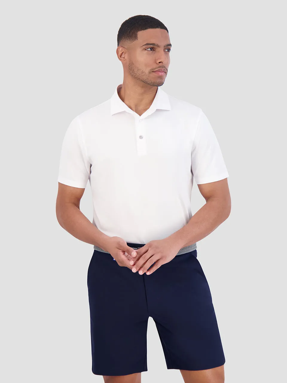 Solid Air Pique Sports Fit Polo - White