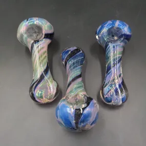 Spiral Fumed Dichro Glass Hand Pipe - 3.75