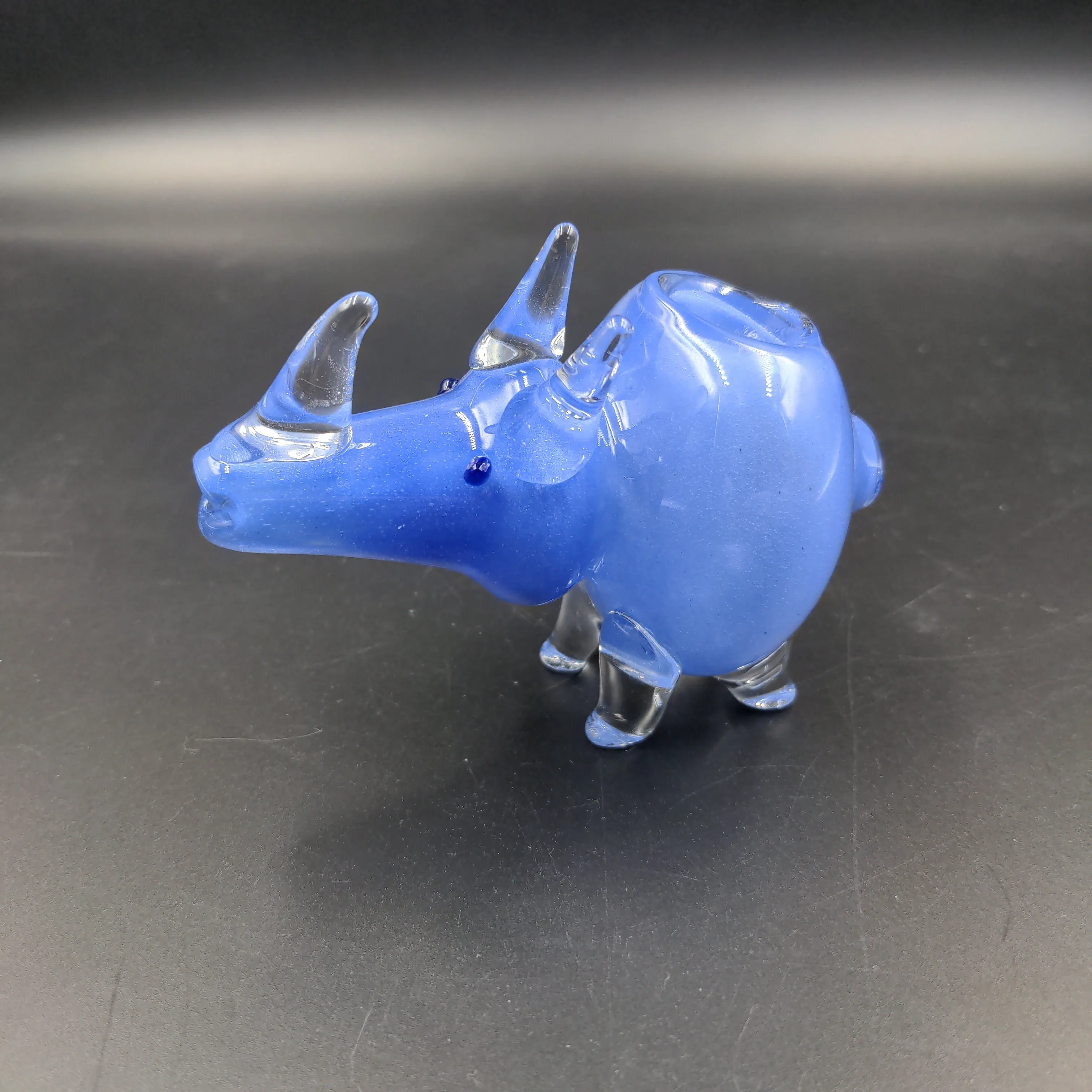 Standing Rhino Glass Hand Pipe