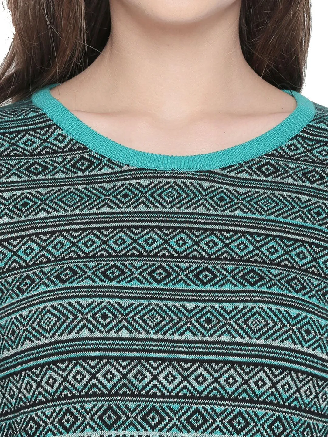 Style Quotient Women AQUA RoundNeck Geometric Print Fashion Tunics