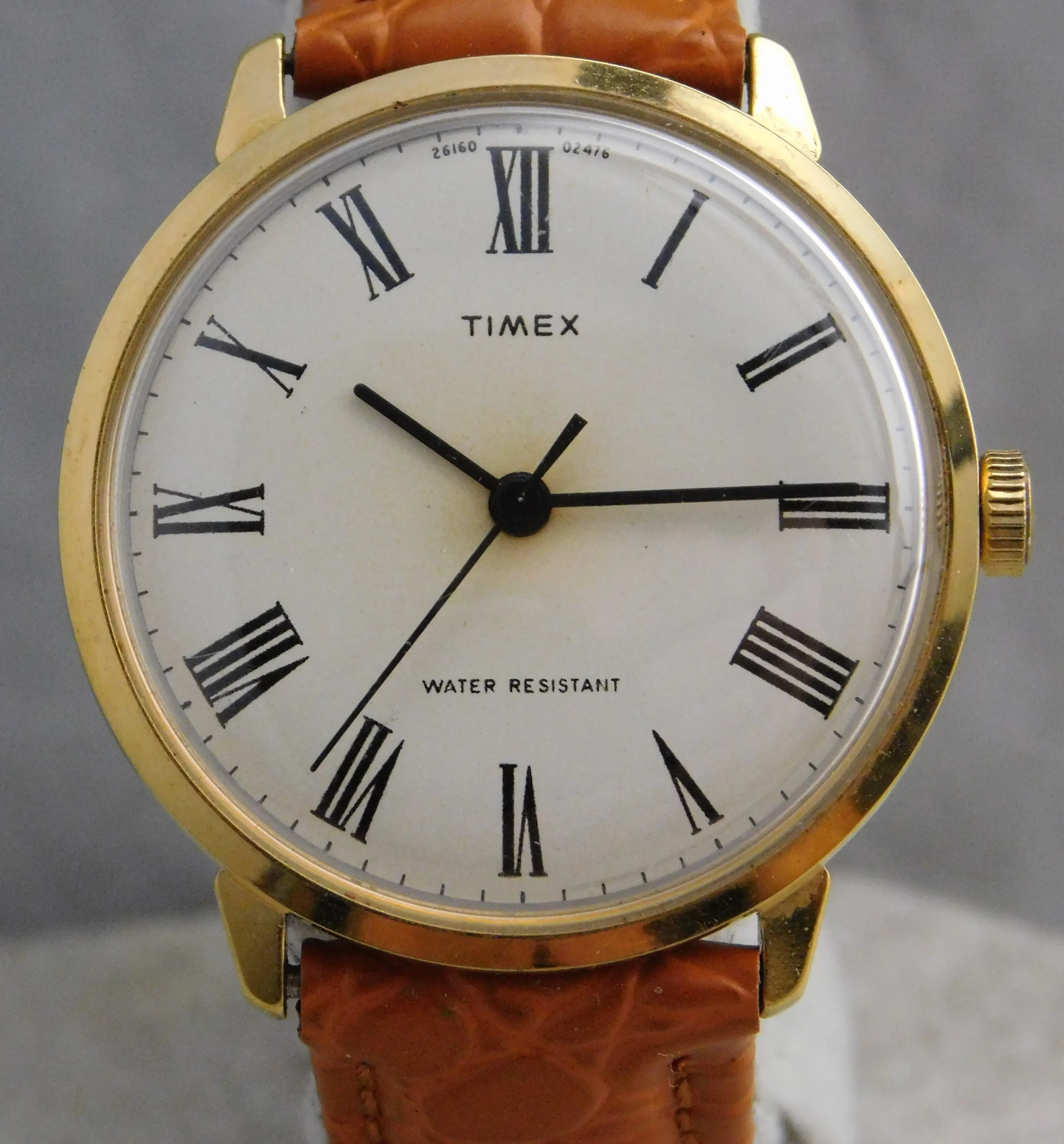 Timex Marlin White Roman Numeral Dial Vintage 1976 Manual Wind Mens Watch....34mm