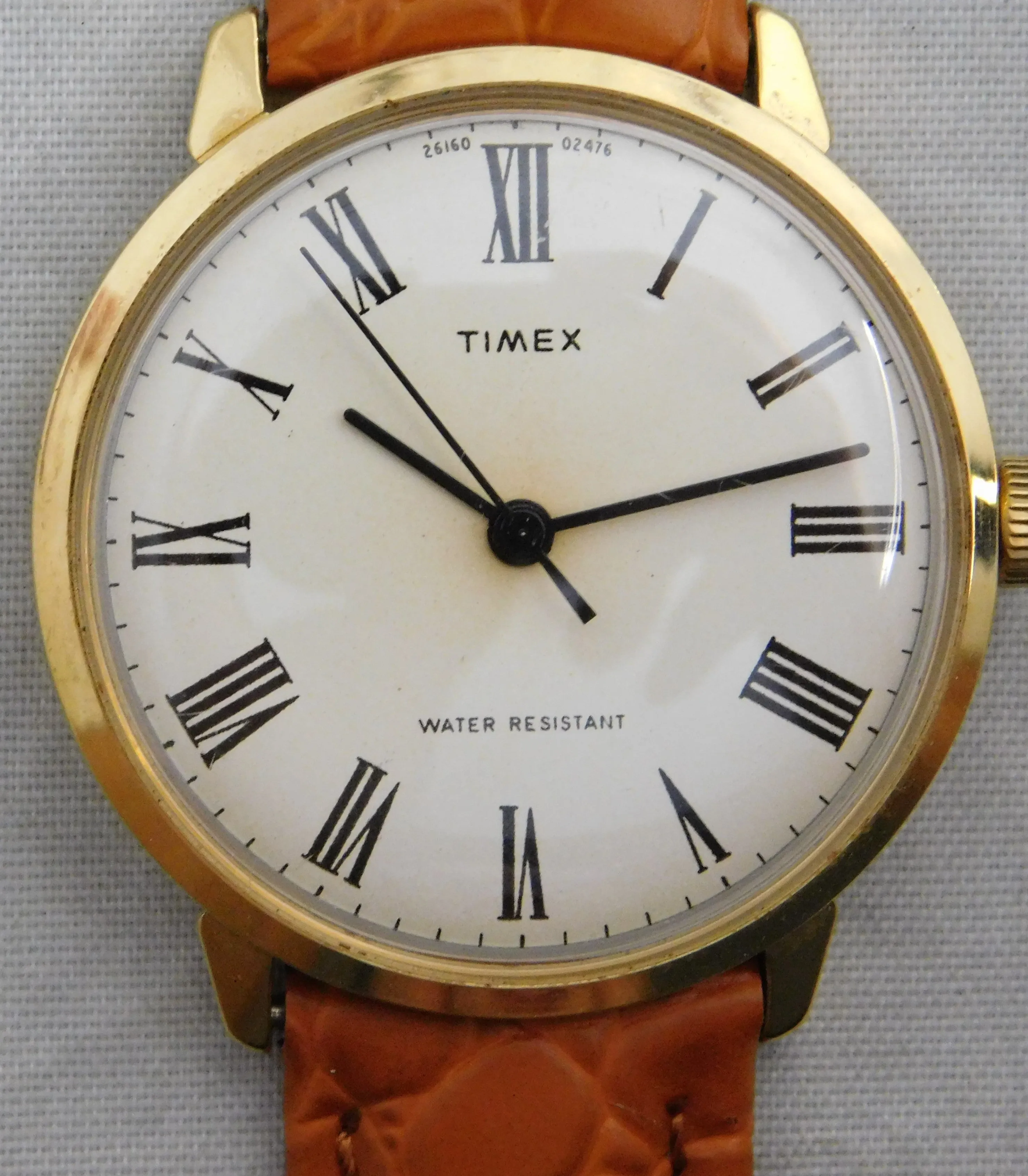 Timex Marlin White Roman Numeral Dial Vintage 1976 Manual Wind Mens Watch....34mm