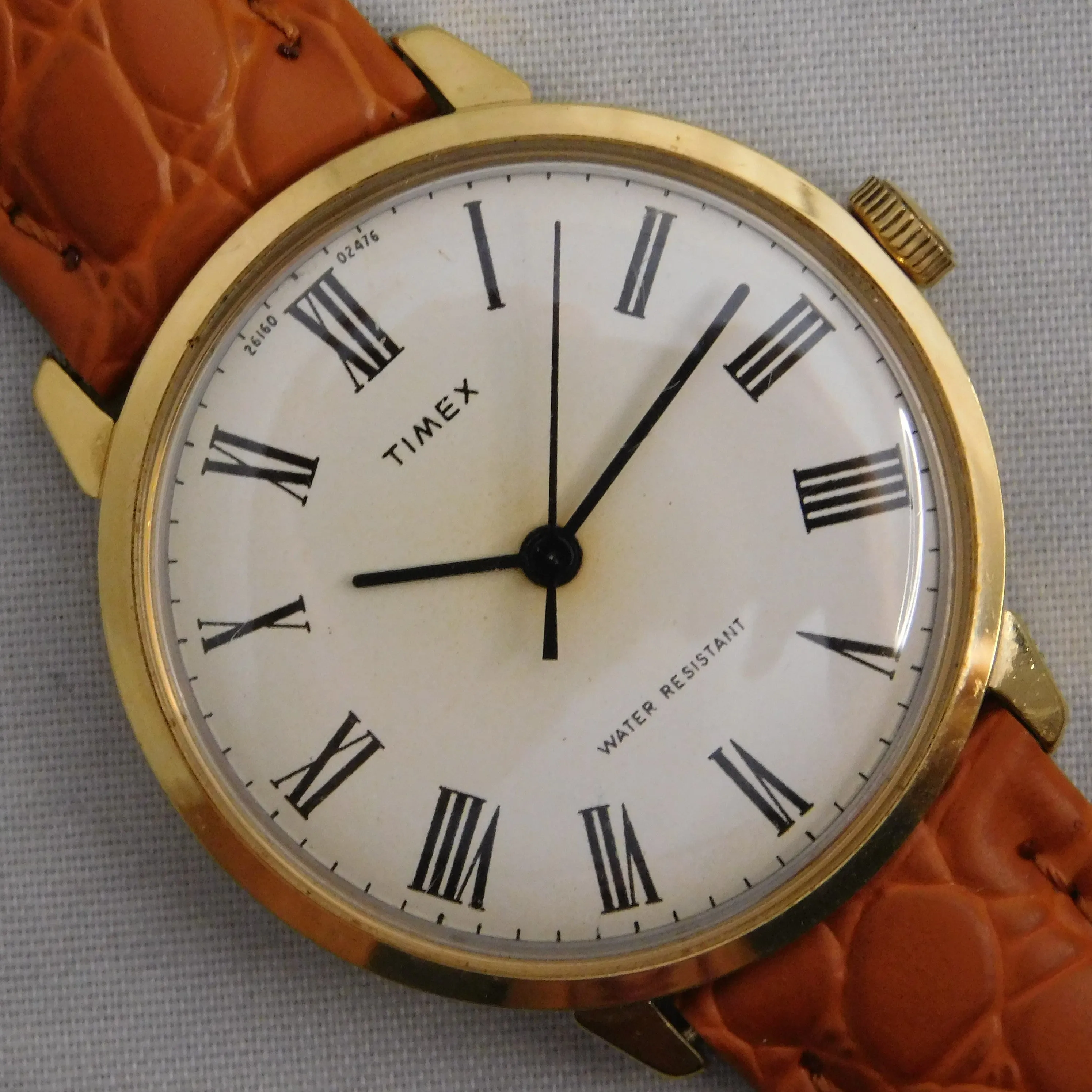 Timex Marlin White Roman Numeral Dial Vintage 1976 Manual Wind Mens Watch....34mm