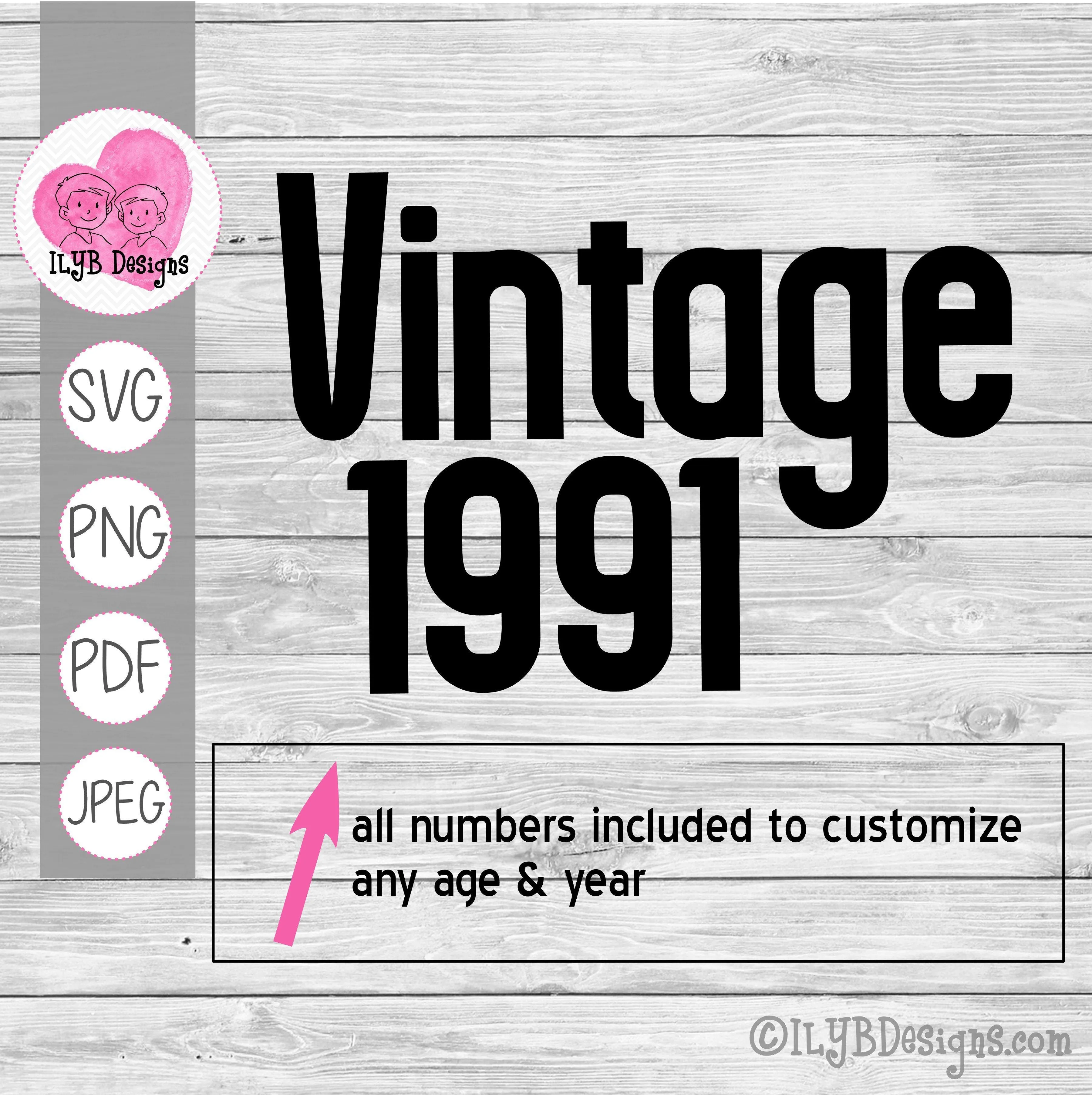 Vintage Birth Year SVG, Vintage Birthday Cut File