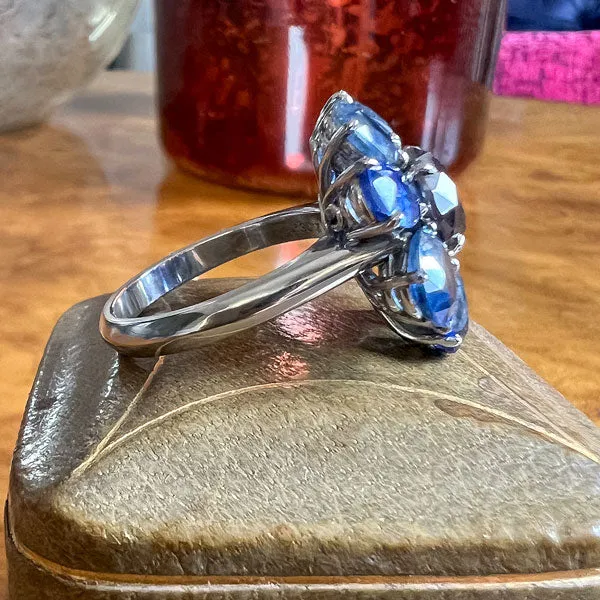 Vintage Sapphire Flower Ring