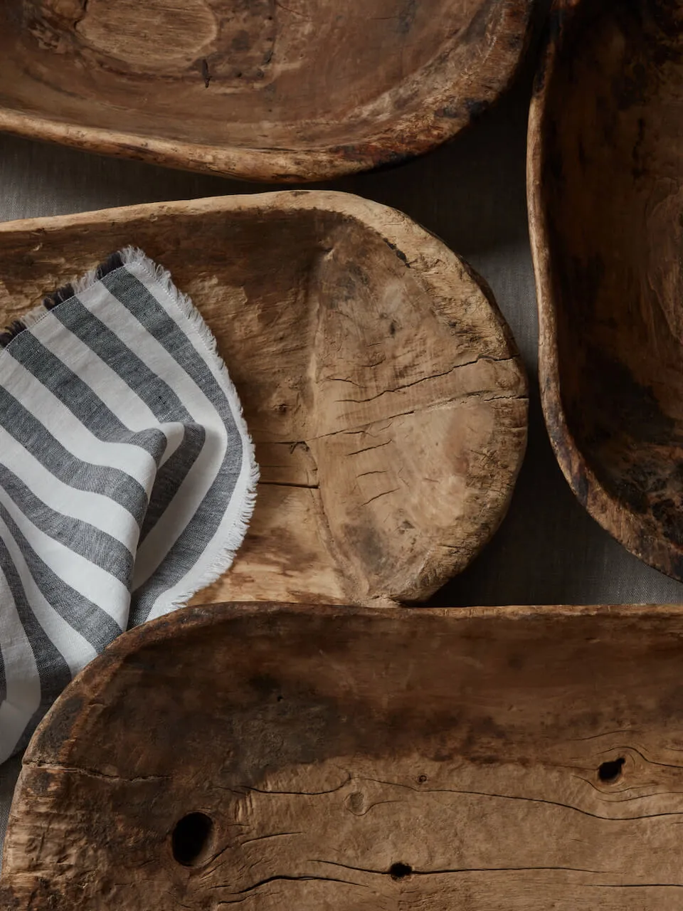 Vintage Wooden Dough Bowl