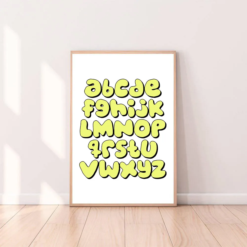 Wall Art Alphabet Cartoon Letters