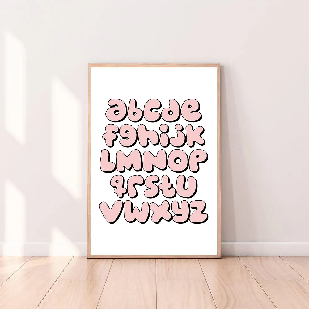 Wall Art Alphabet Cartoon Letters