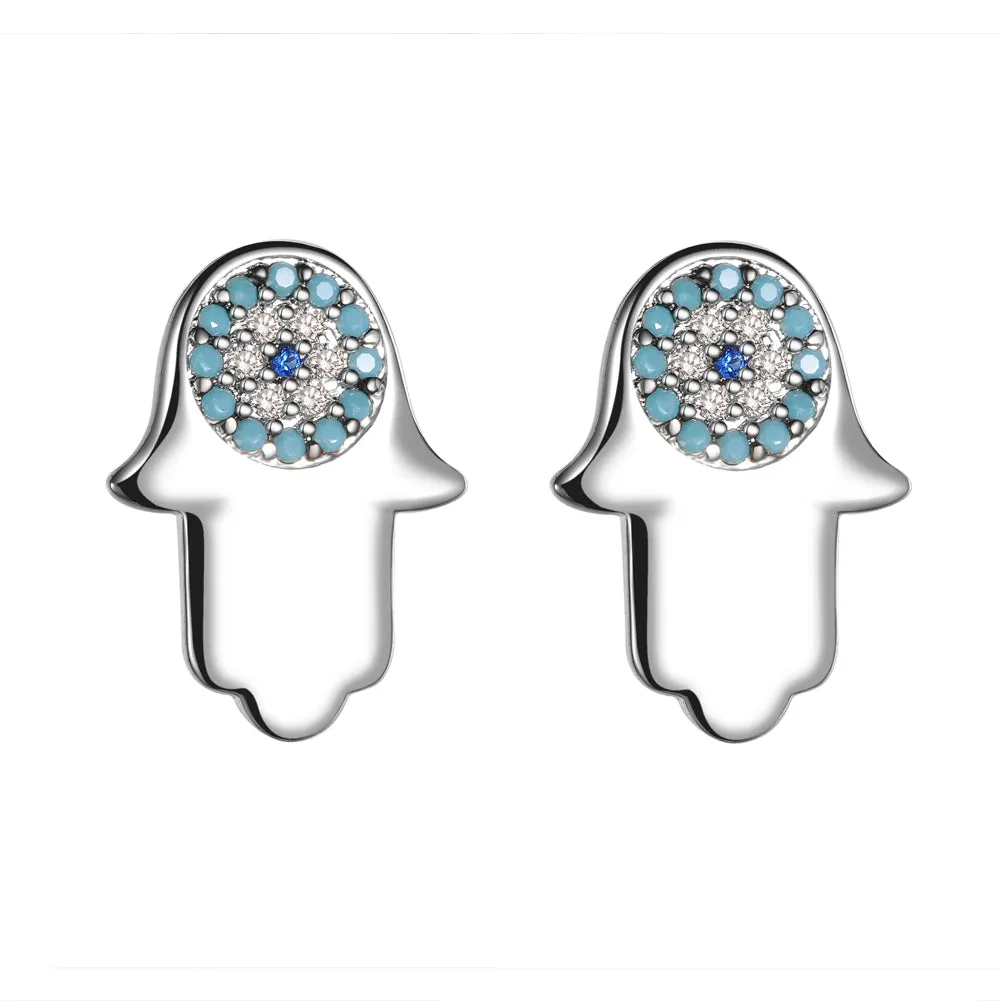 Women's Fashion CZ Hamsa Evil eye Jewelry Sets