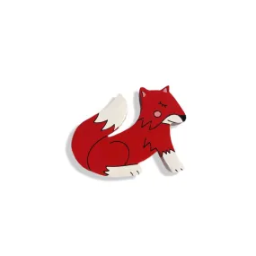 Wooden Fox Animal Magnet